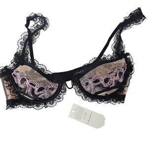 For Love and Lemons Black Lace Underwire Bra Size Small